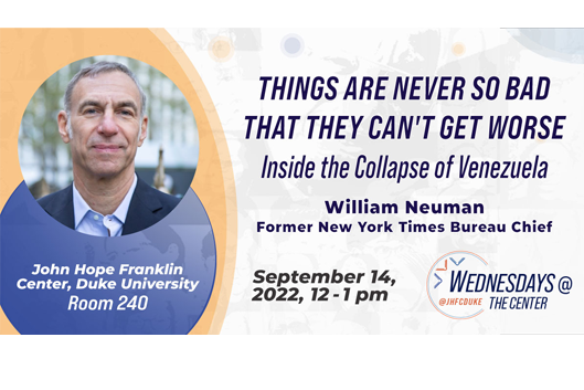 flyer for William Neuman with his headshot